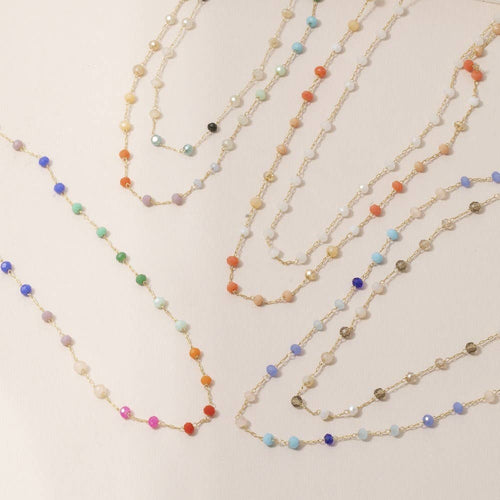 Assorted Dainty Bead Station Chain Necklace