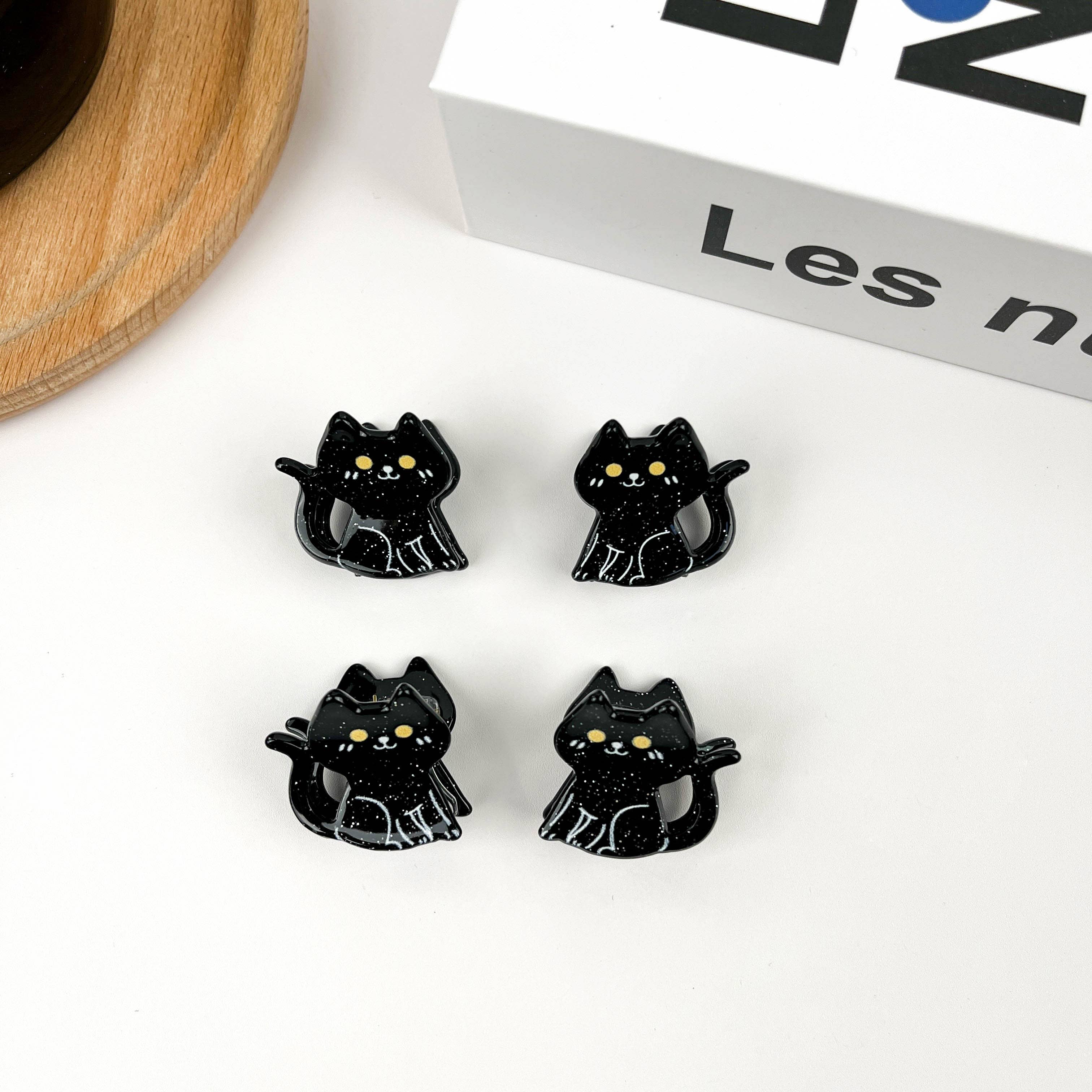 Mini Black Cat Claw Clip, Acetate Hair Clip