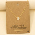 Gold Dipped CZ Pave Dog Paw Pendant Necklace