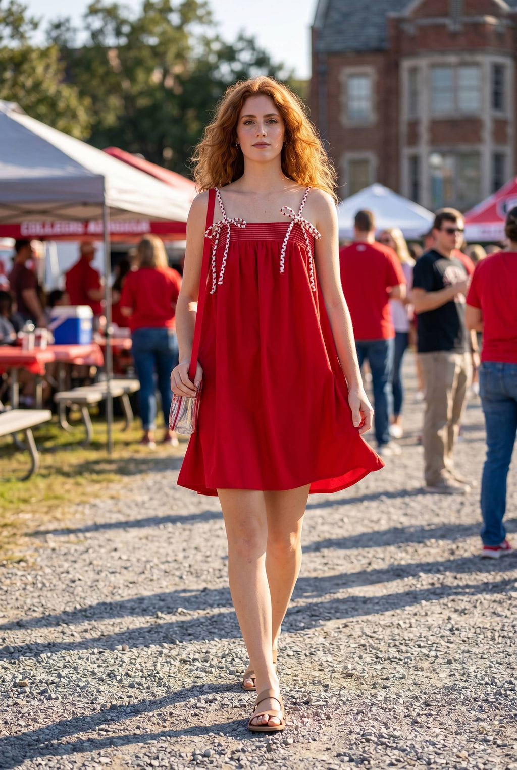Tube Mini Dress With Mixed Color Cord Strap