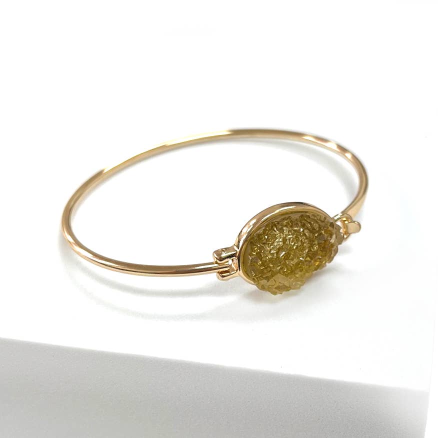Synthetic Druzy Cuff Bracelets for Women