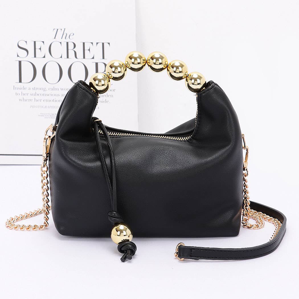 Faux Leather CCB Ball Handle Bag