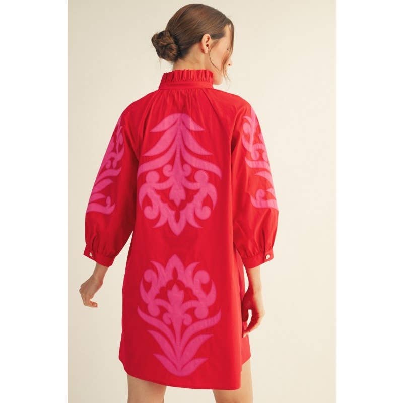 NEW floral applique shift dress