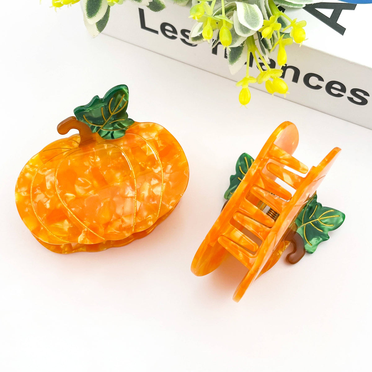 Orange Pumpkin Hair Claw Clip, Vegetable Hair Accessories