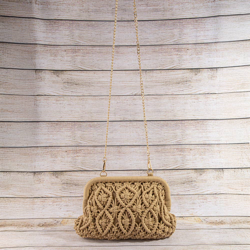 Macrame Diamond Weave Clutch Bag