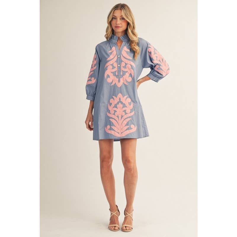 NEW floral applique shift dress