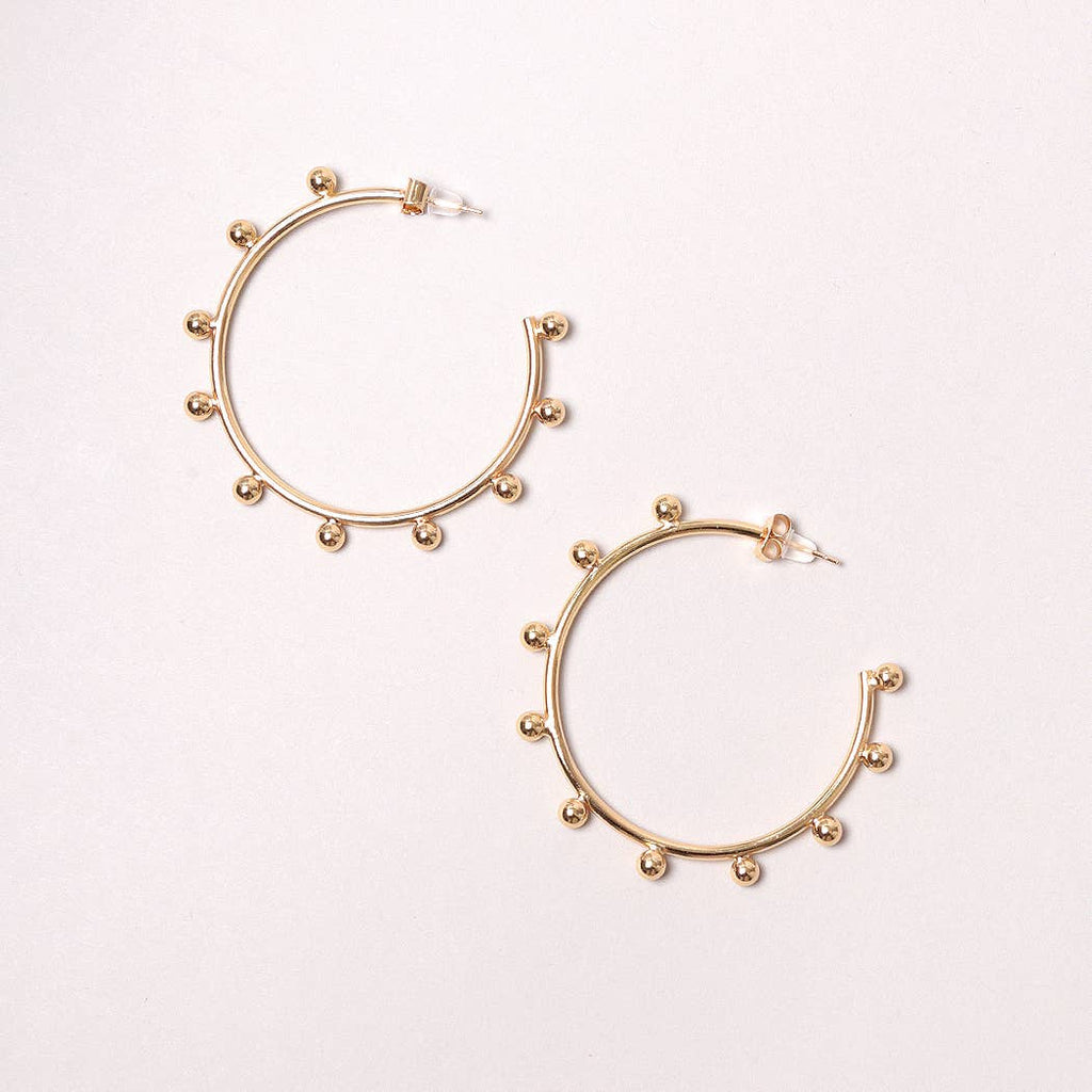 14K Gold-Dipped Studded Post Earring