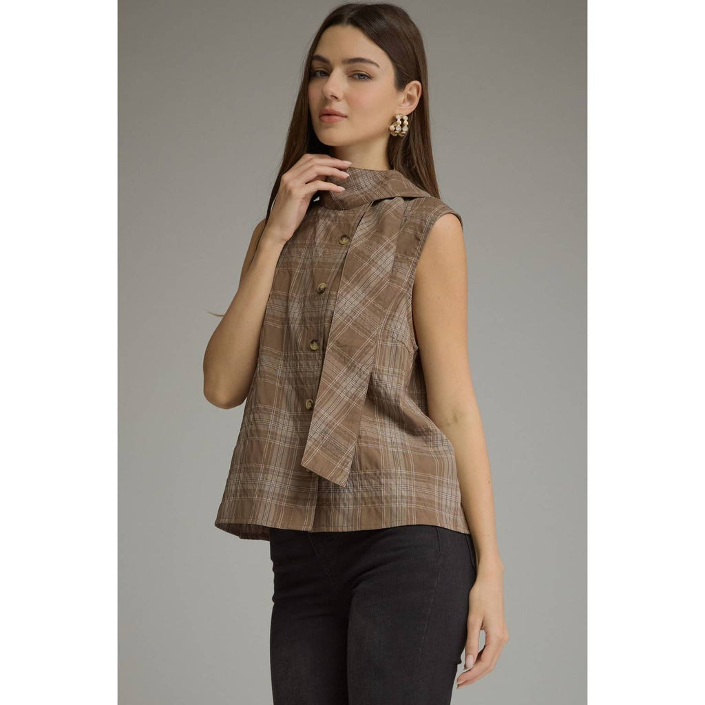 NEW Plaid sleeveless top