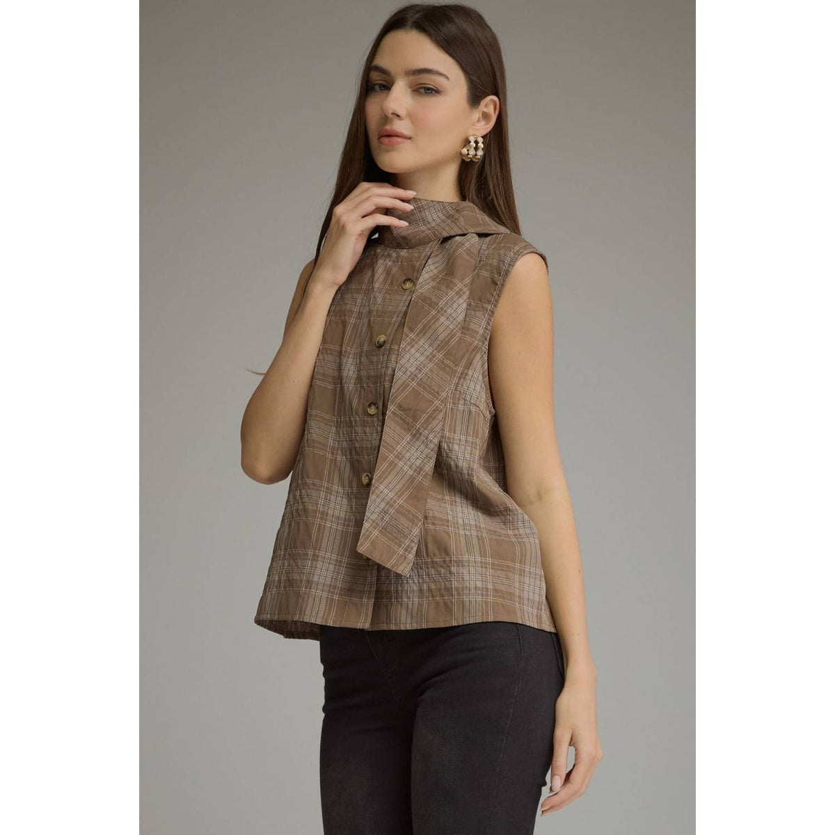 NEW Plaid sleeveless top