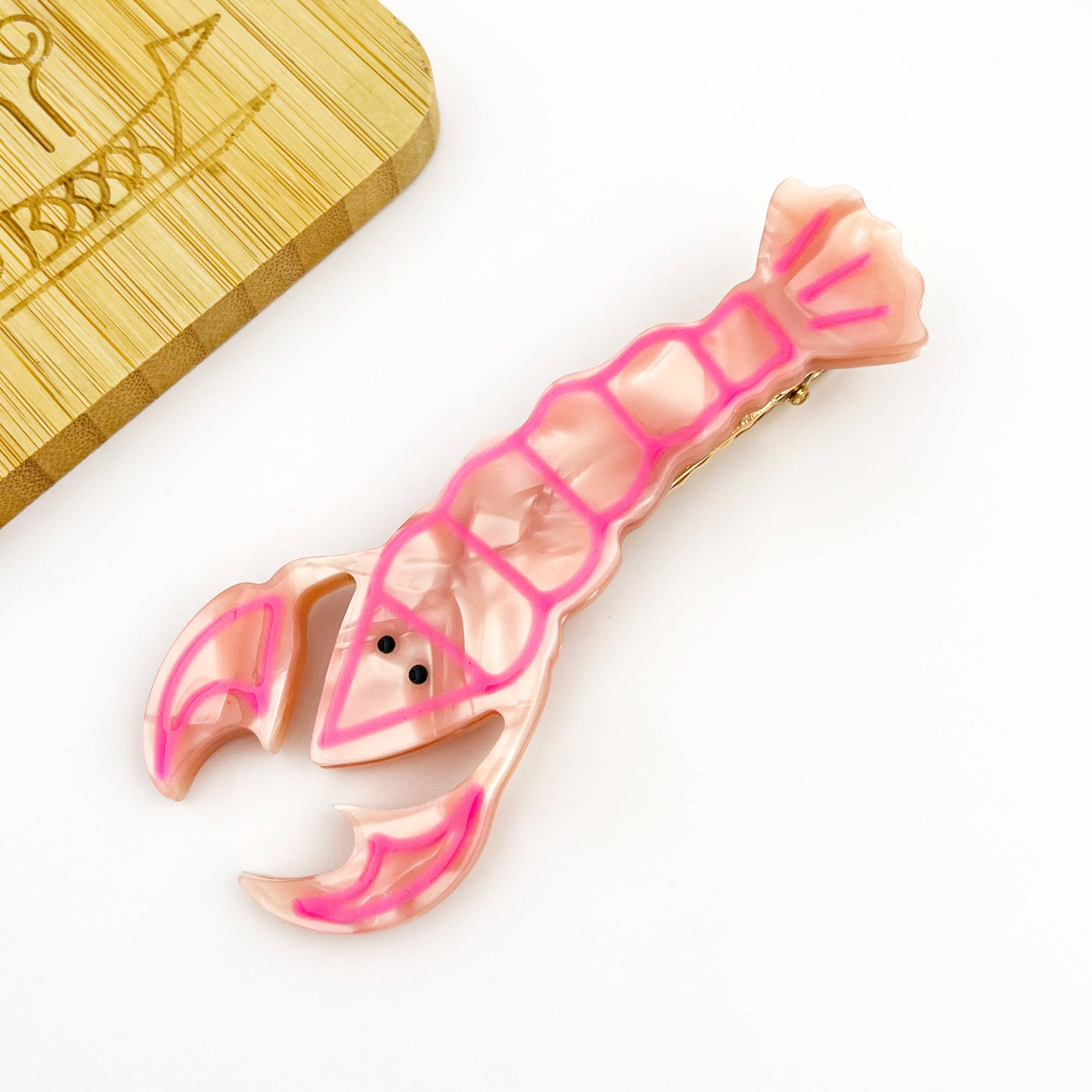 Chunky Acetate Crawfish Hair Clip, Lobster Side Clip