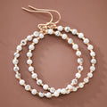 Natural Stone Beaded Circle Drop Earrings - 5955