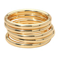 5PCS - Stackable Polished Metal Multi Layered Bangle Bracelets