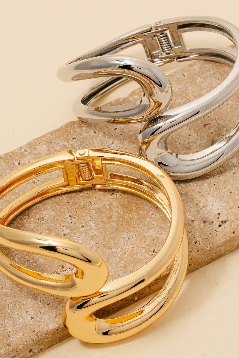 Looped Wire Hinge Bangle Bracelet