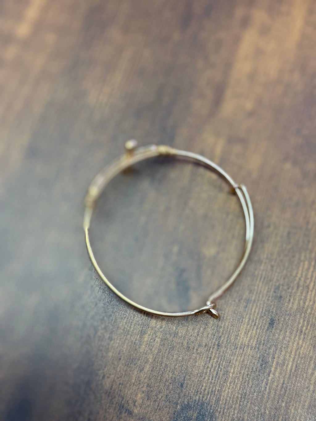 Gold Wire Wrapped Cross Bangle Bracelet