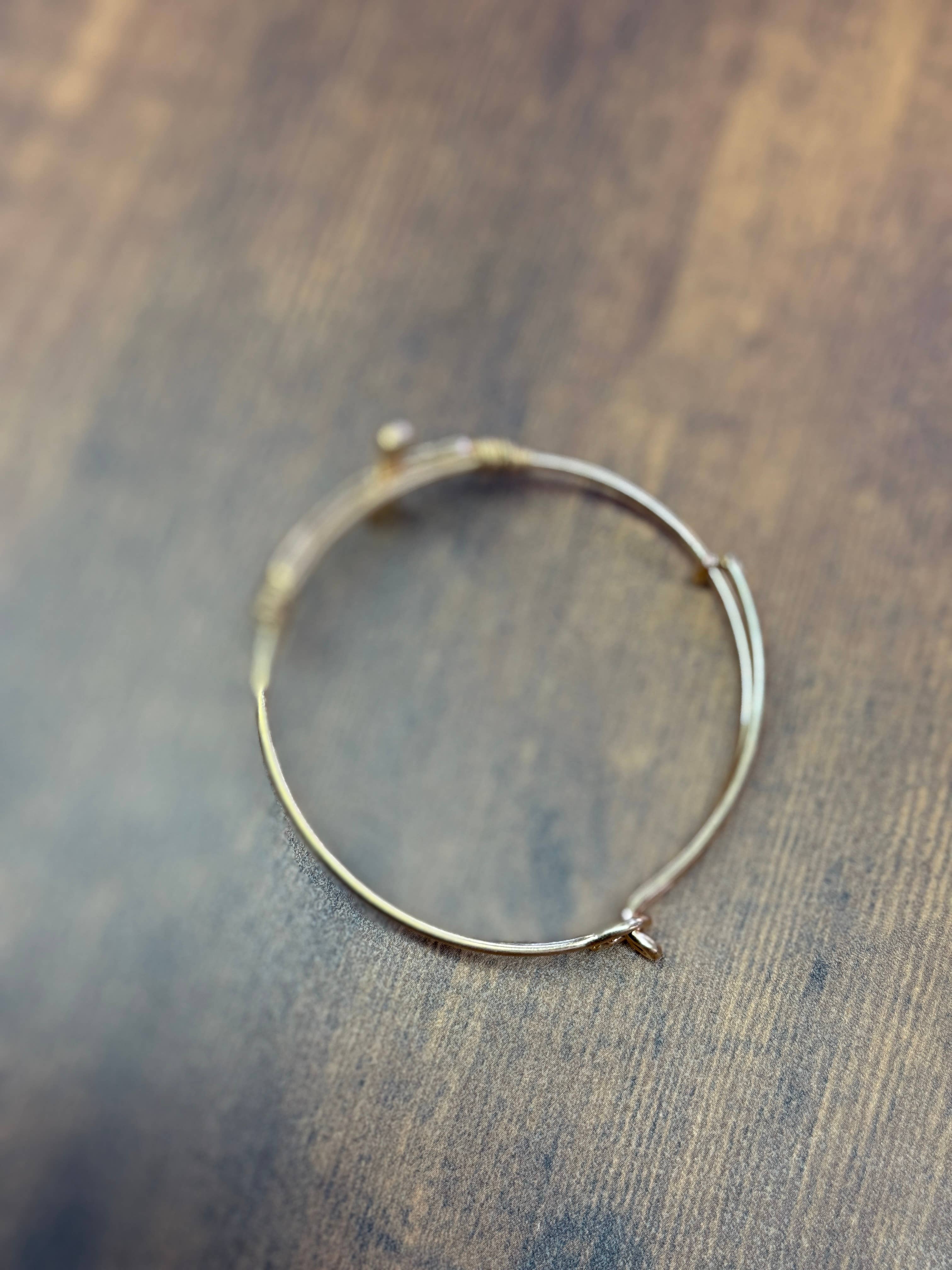 Gold Wire Wrapped Cross Bangle Bracelet