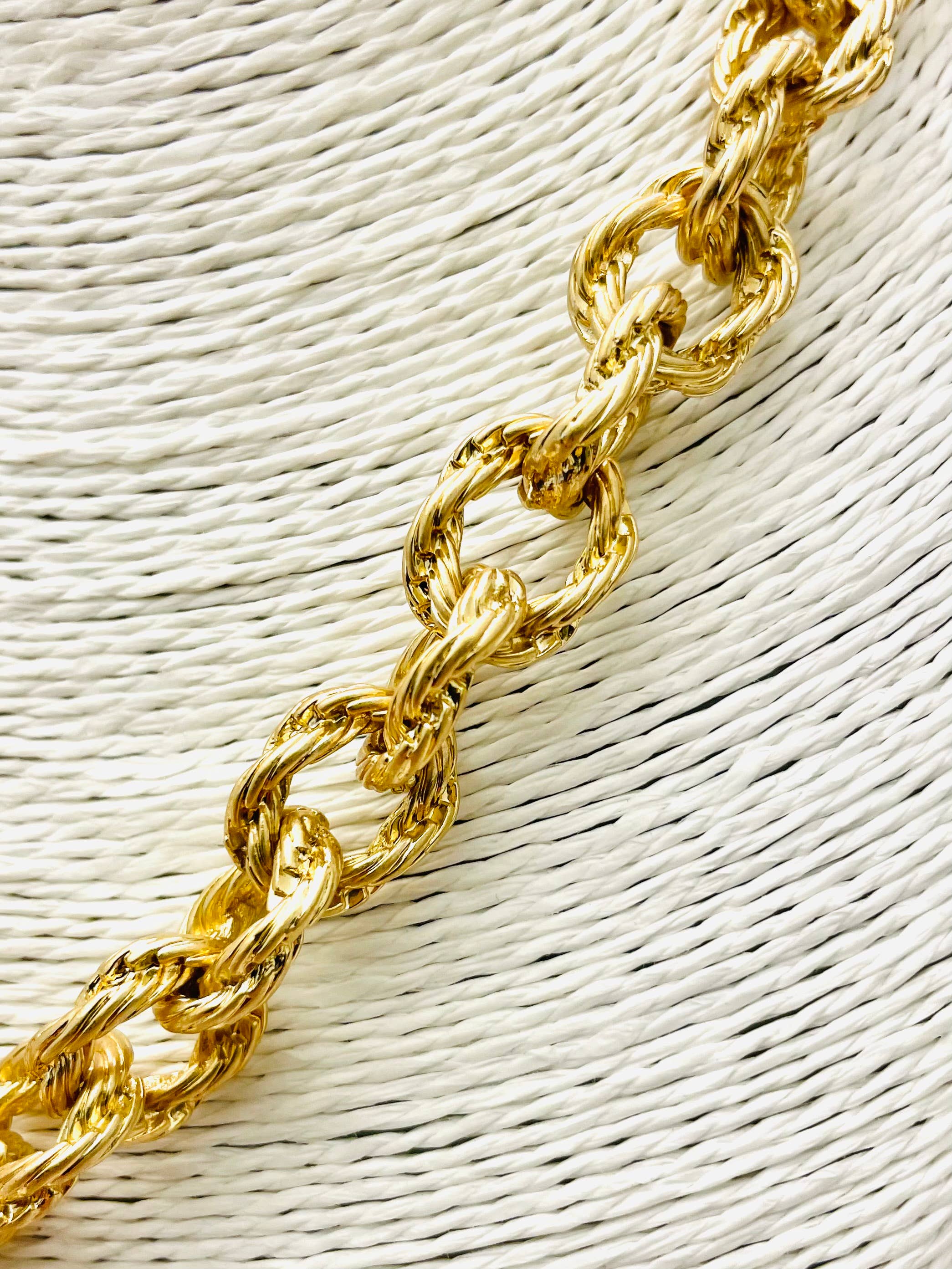 VINTAGE - Twisted Link Coin Necklace (matte gold) NK510