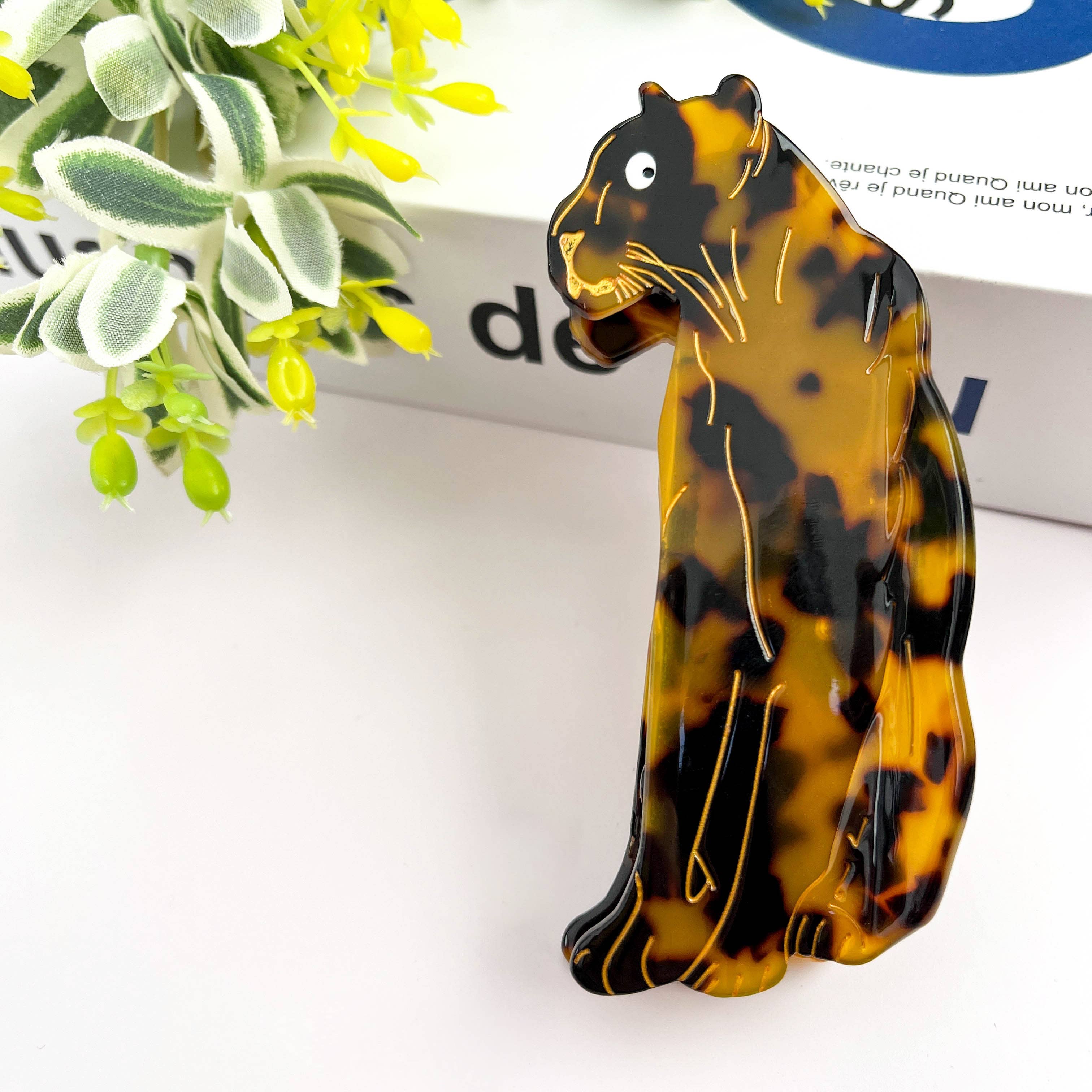 Jaguar Hair Clip,Animal Acetate Claw Clip