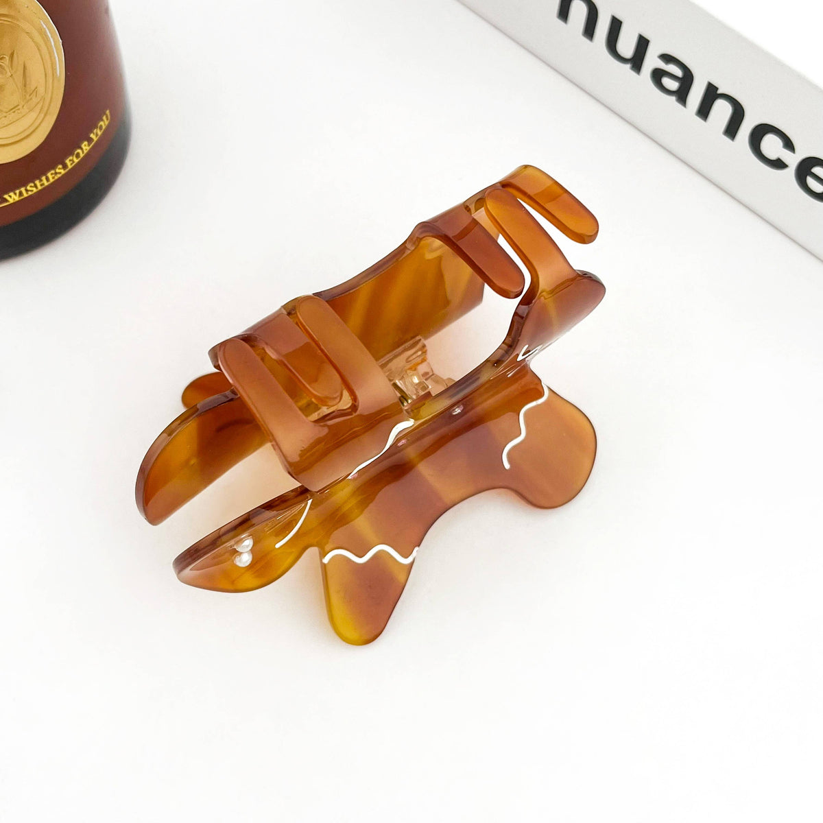 Acetate Gingerbread Man Hair Claw Clip, Christmas Hair Clip