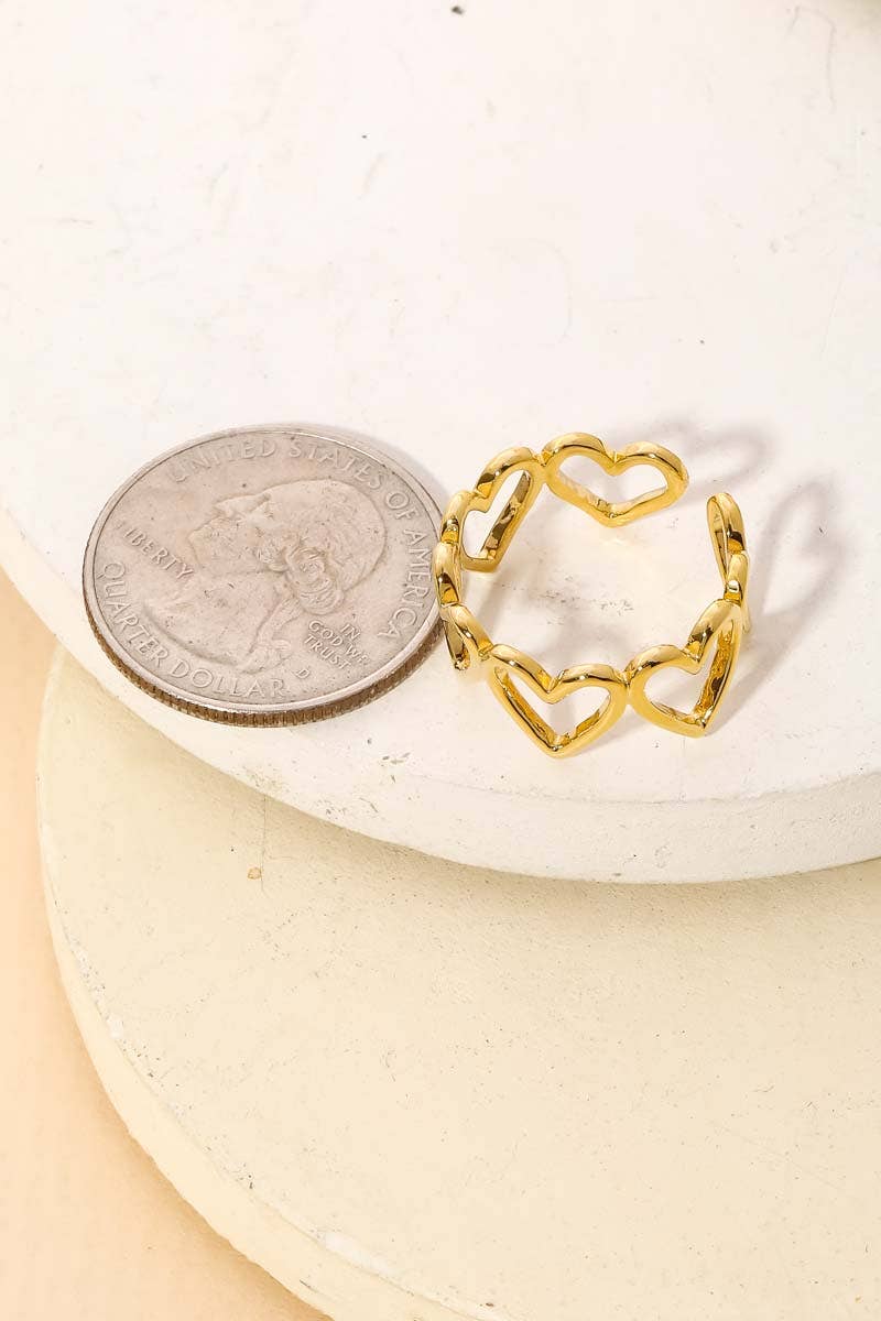Open Heart Shape Fashion Ring