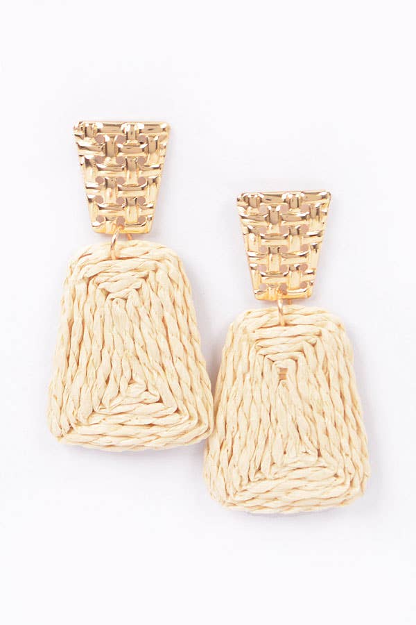 Faux Straw Dangling Earring