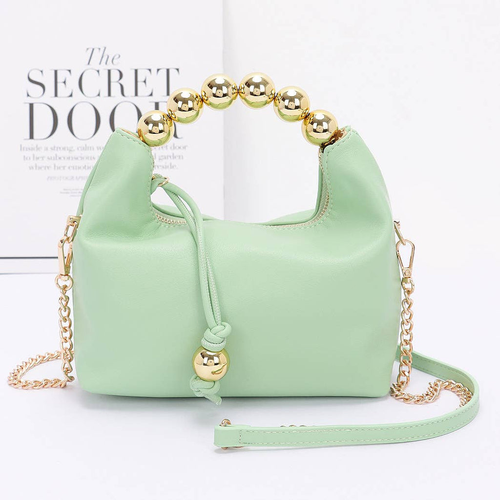 Faux Leather CCB Ball Handle Bag