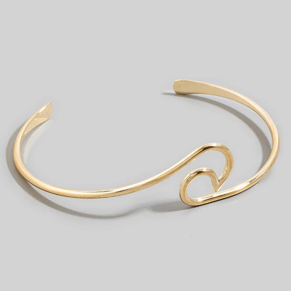 Thin Wave Cuff Bracelet