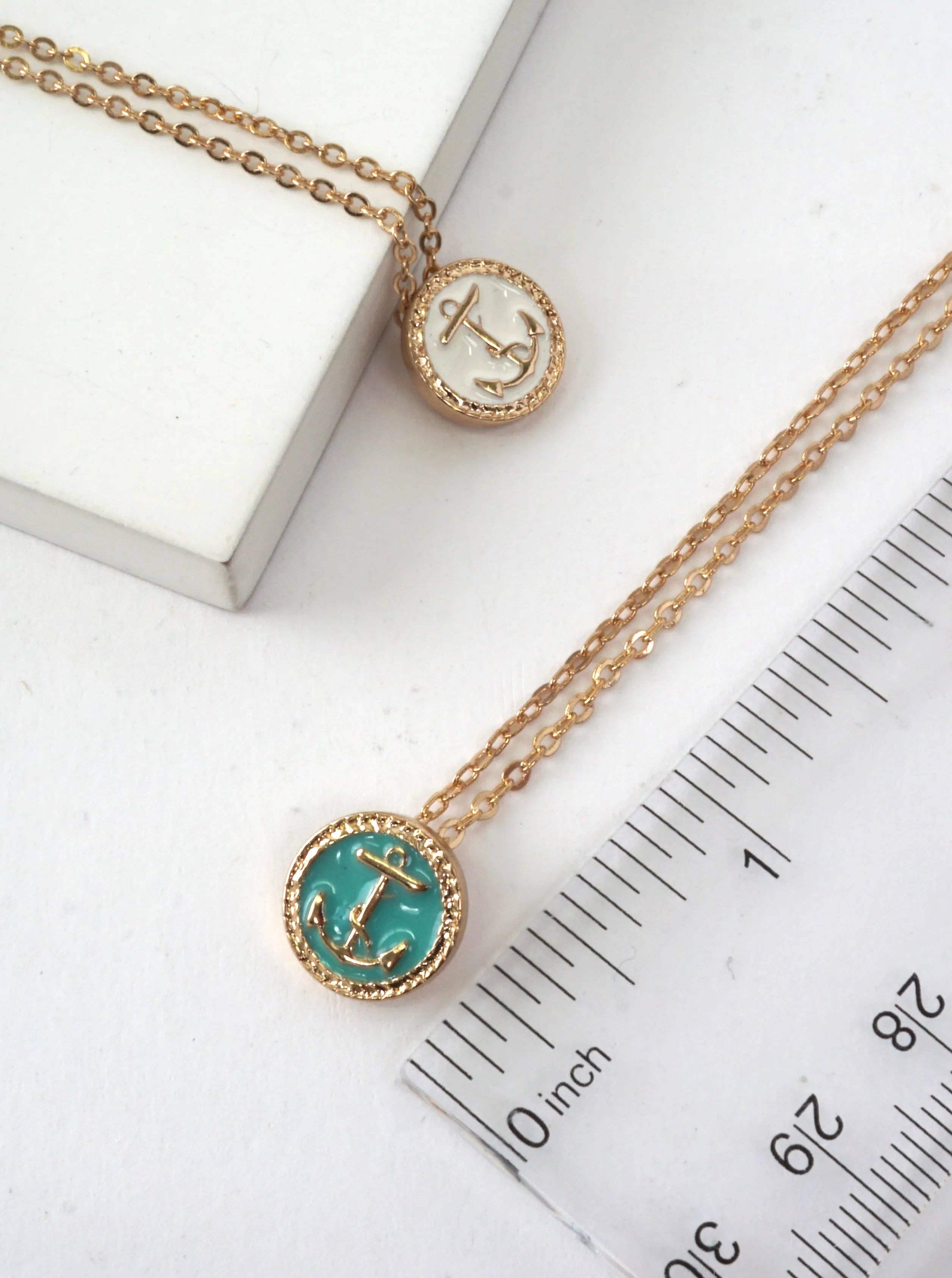 Geometric Anchor Pendant Necklace