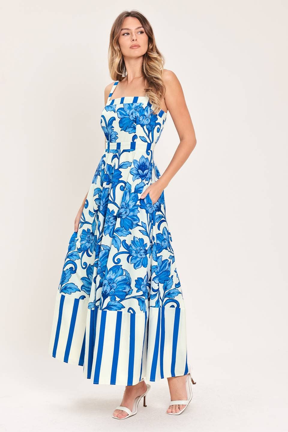 A printed woven midi dress - ID23860