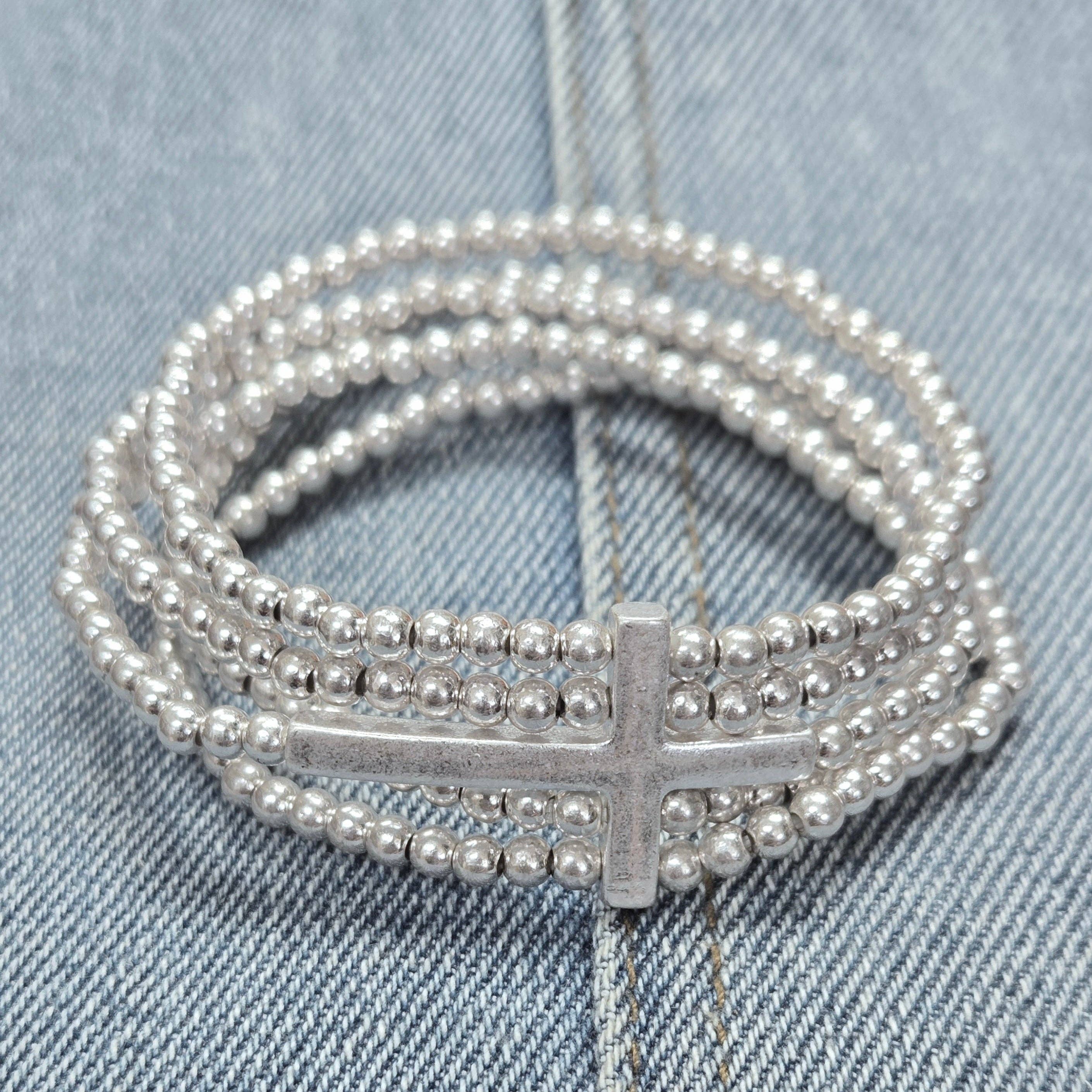B0210 QB2173 Cross Stretchable Bracelet
