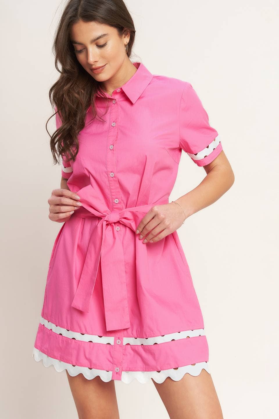 A solid woven mini dress - ID23502