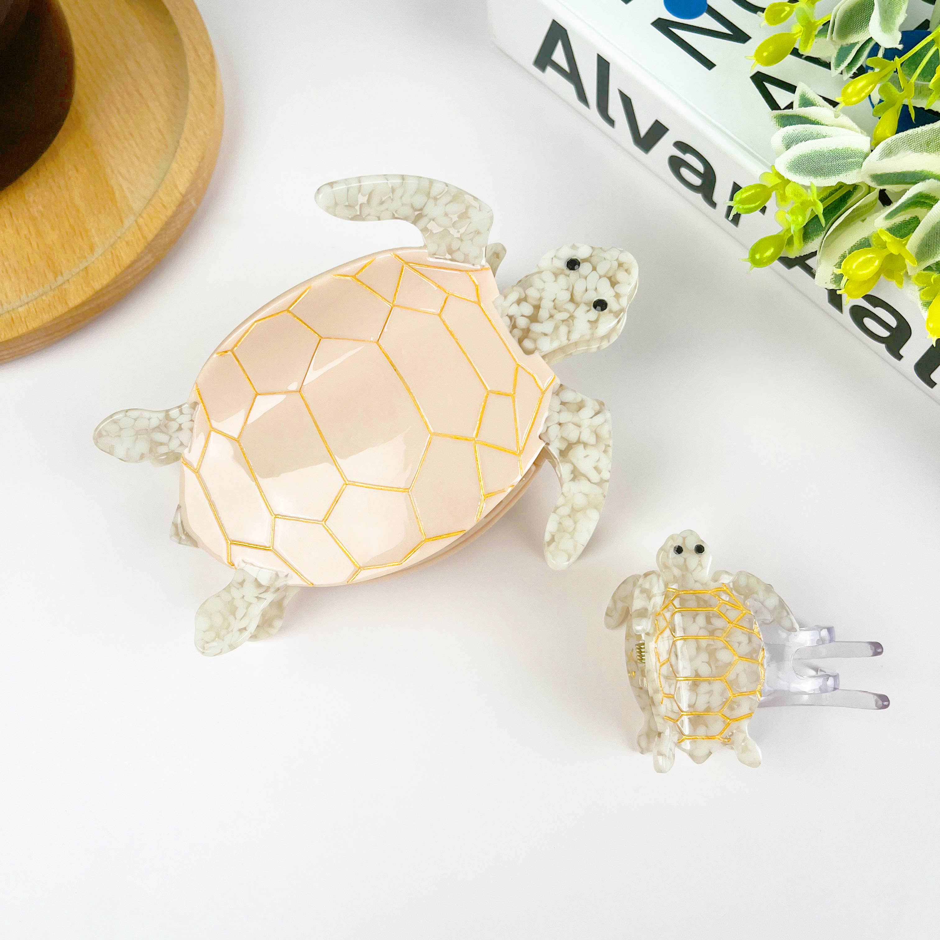 Pink Turtle Claw Clip,Animal Hair Clip