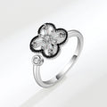 Four Leaf Clover Fidget Spinner Ring in 925 Sterling Silver
