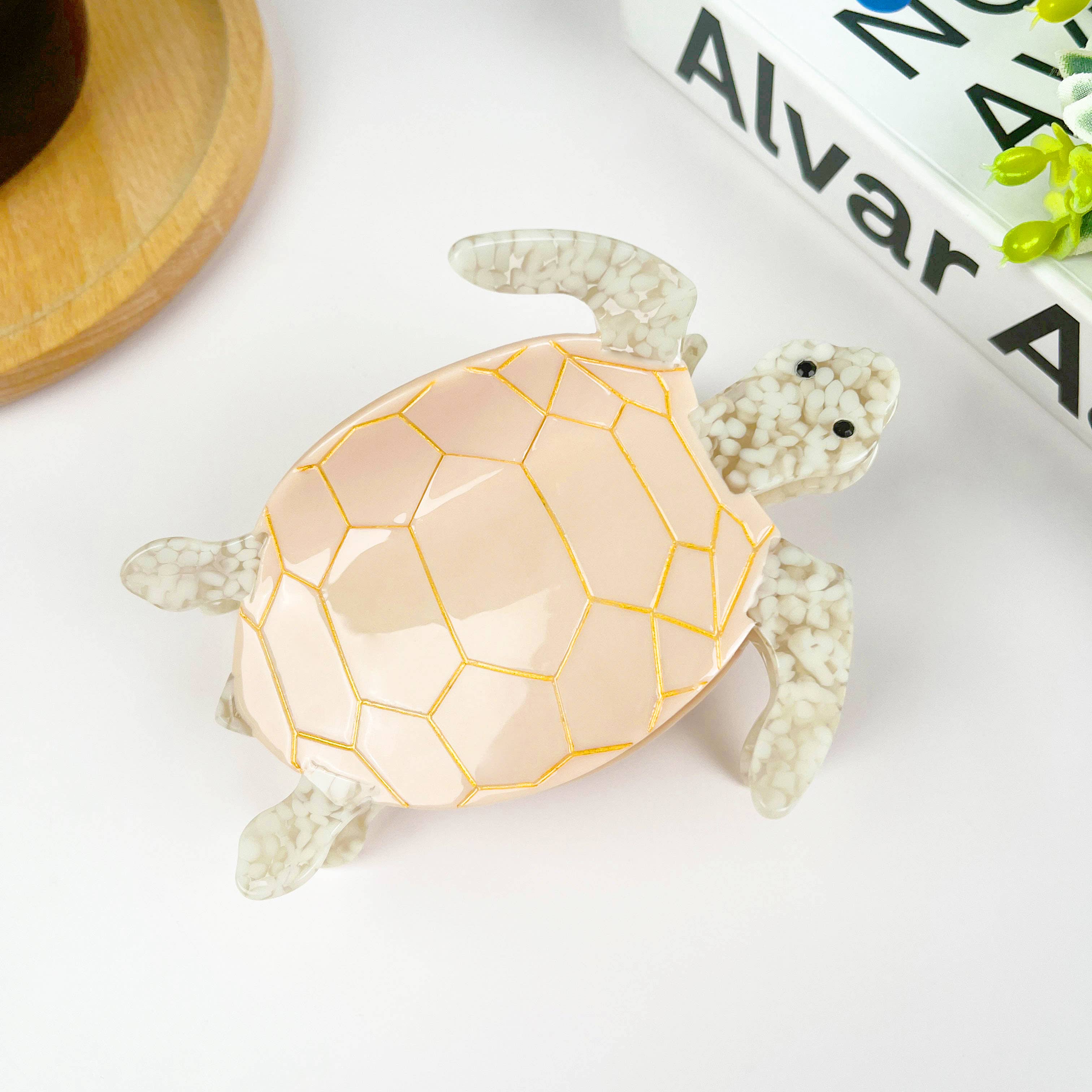 Pink Turtle Claw Clip,Animal Hair Clip