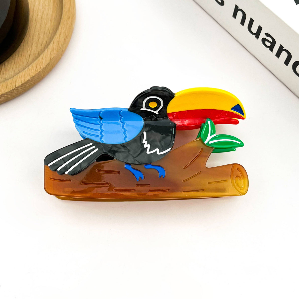 Animal Acetate Hair Claw Clip, Parrot, Capybara, Kangaroo