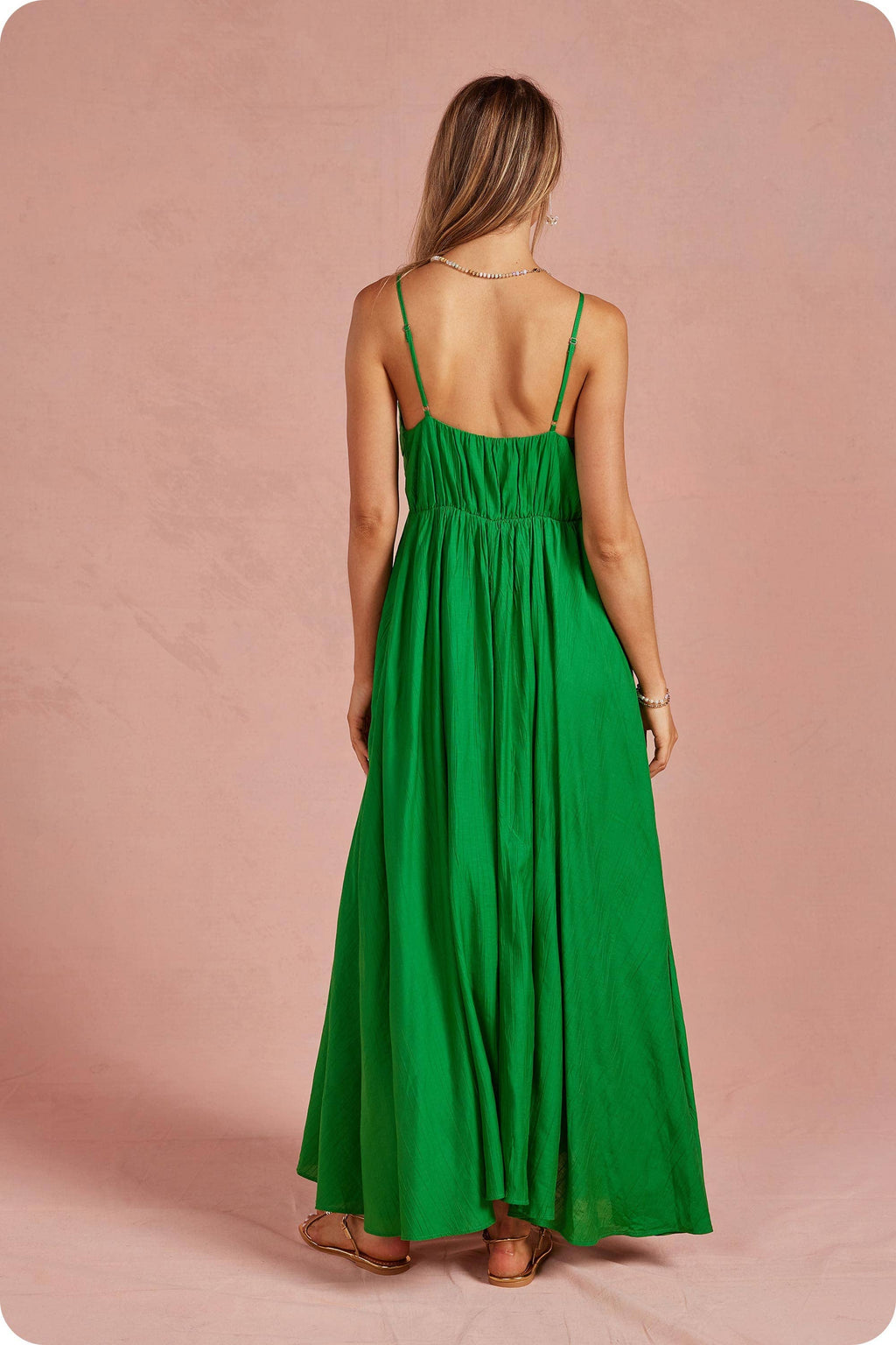 Woven Lattice Bodice Sleeveless Maxi Dress