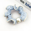 Sweet Pearl Sky Blue Hair Tie, Elegant Ponytail Holder