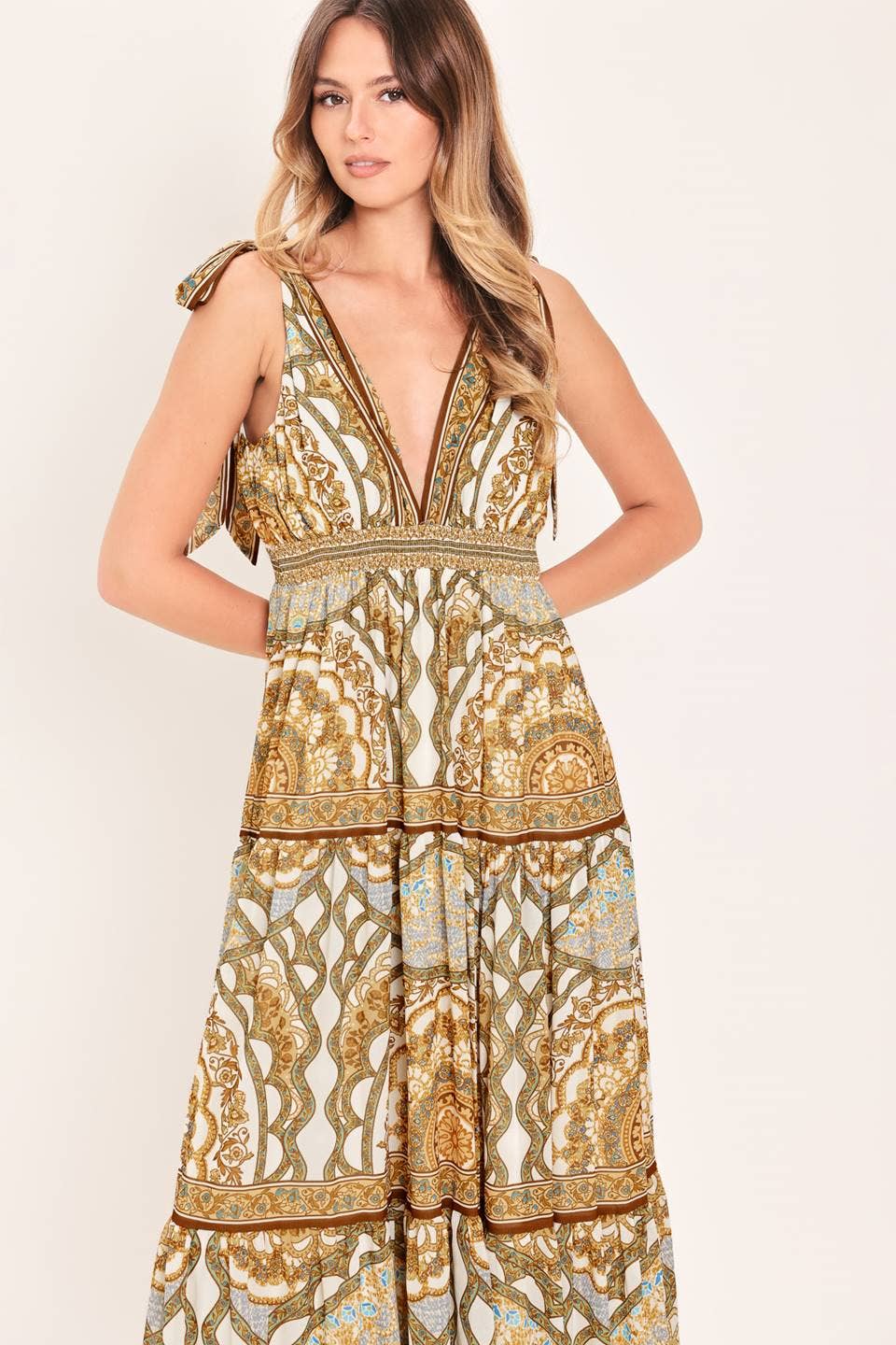A printed woven maxi dress - ID23975