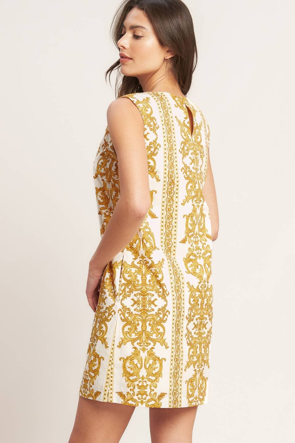 A printed woven mini shift dress - ID23295