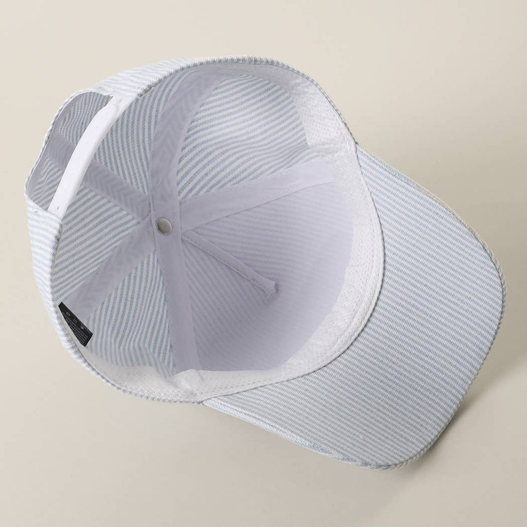 Coastal Cowgirl Crab Patch Seersucker Stripe Trucker Hat