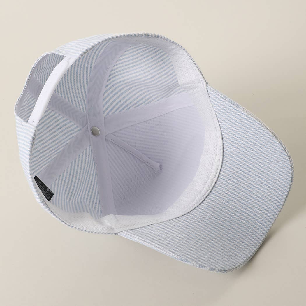 Coastal Cowgirl Crab Patch Seersucker Stripe Trucker Hat