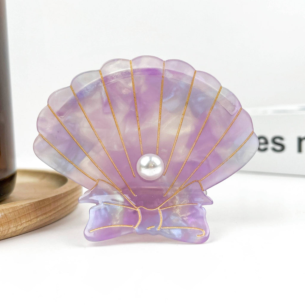 Purple Seashell Hair Claw Clip, Acetate Hair Clip