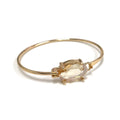 High Quality Glass Crystal Oval Stone Cuff Metal Bangle