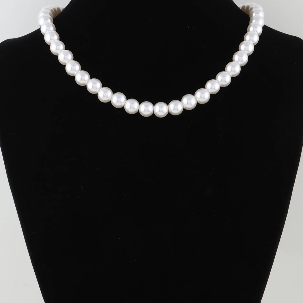 Double Fabric Stone Beaded Choker Necklace