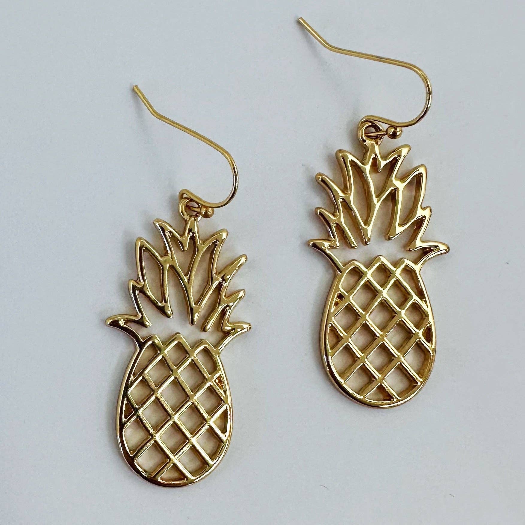 E0935| Fruit Pineapple Design Metal Drop Dangle Hook Earrings |AE5039