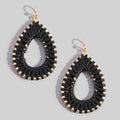 Faux Leather Wrap Teardrop Dangle Earrings