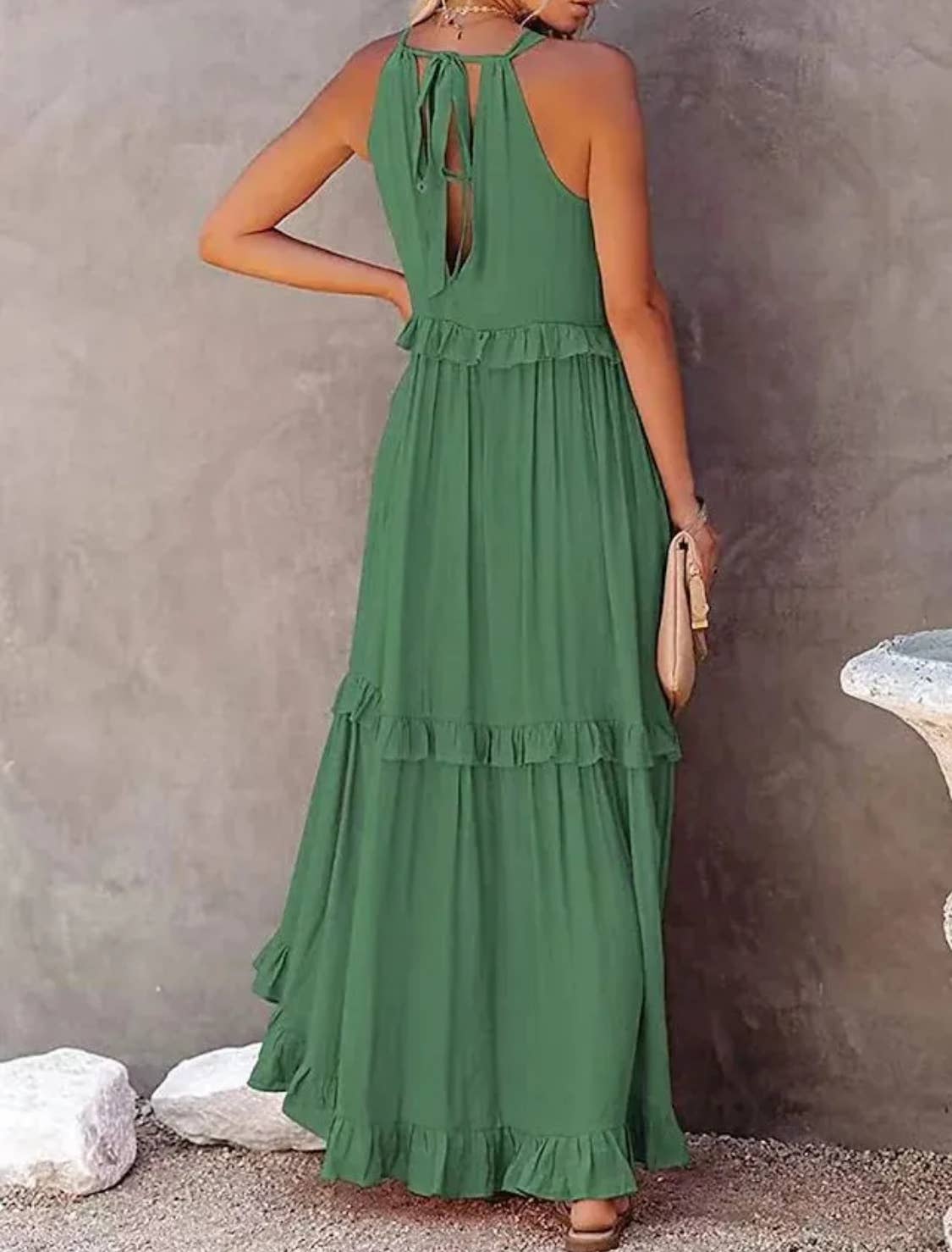 Ruffled Sleeveless Maxi Dress