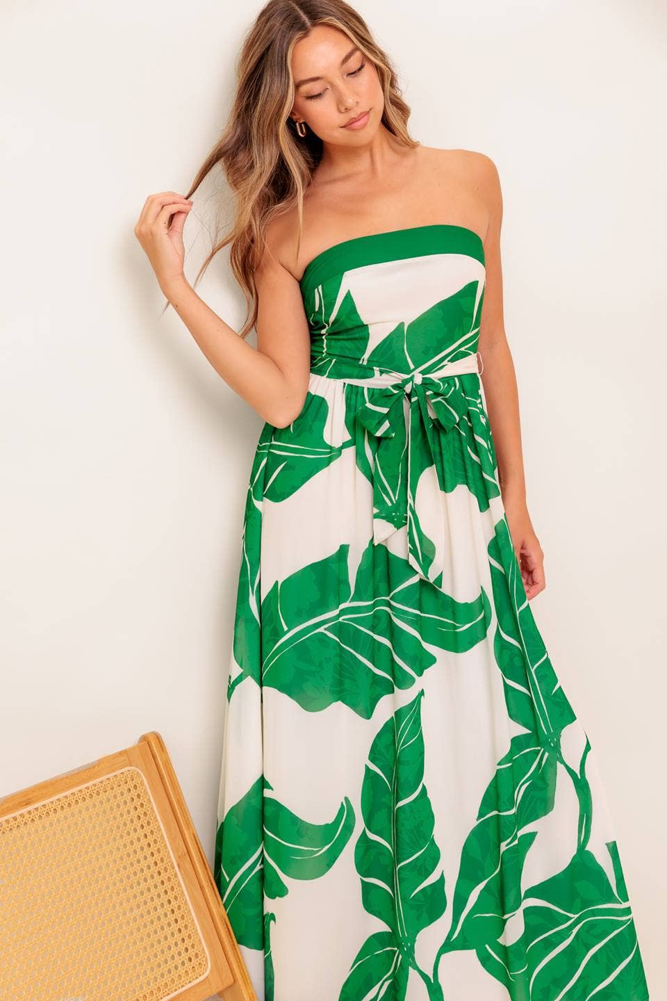 A printed woven ankle dress - ID22476