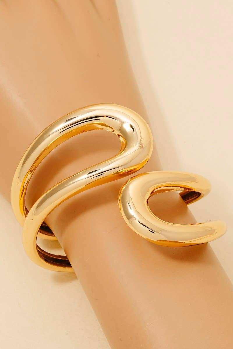 Looped Wire Hinge Bangle Bracelet