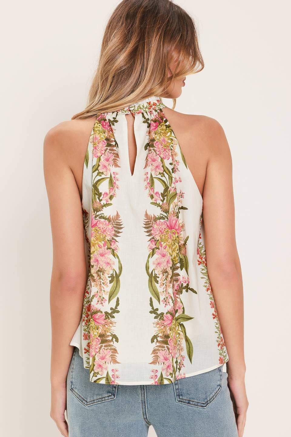 A printed woven halter top - IT14184