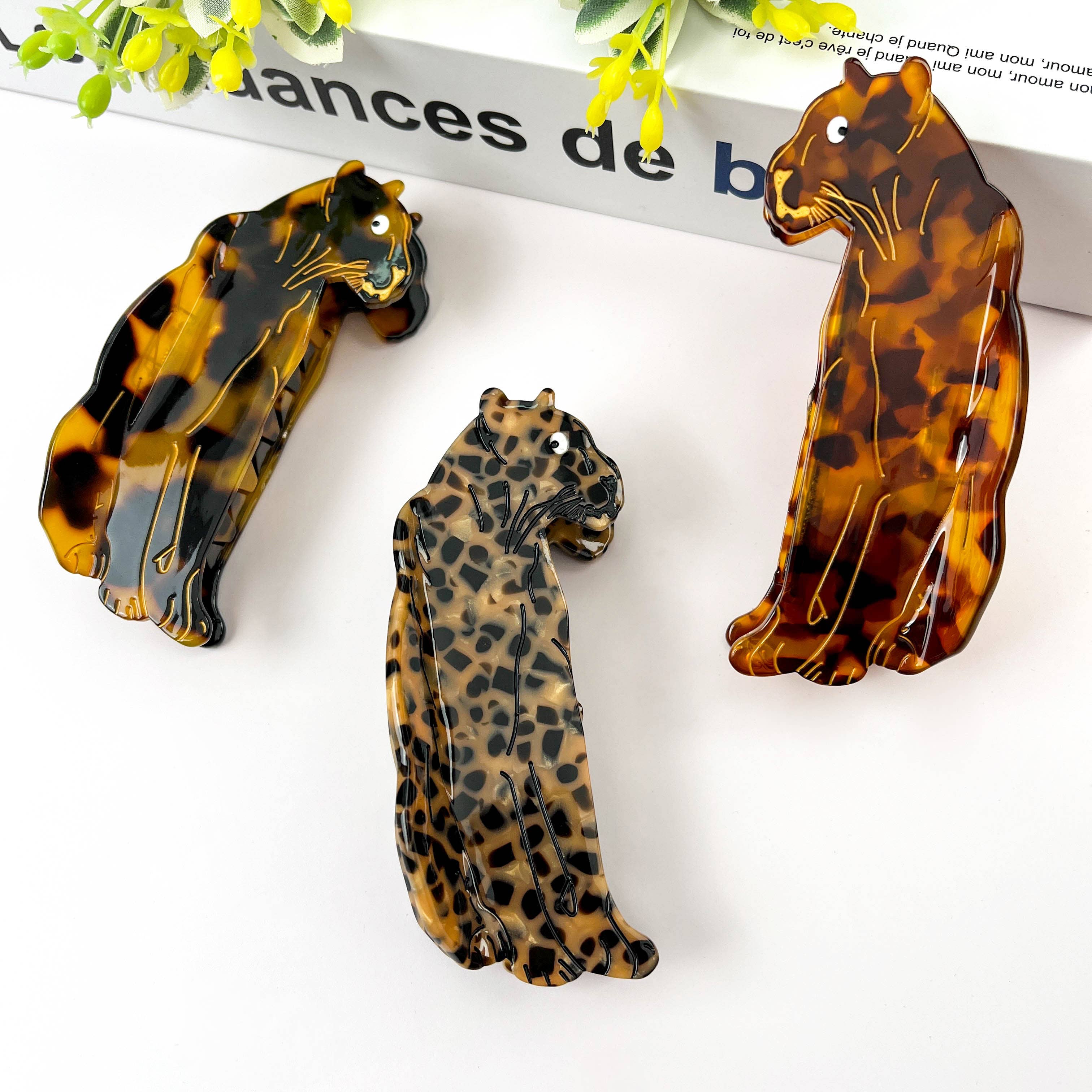 Jaguar Hair Clip,Animal Acetate Claw Clip